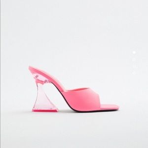NWT! Zara Heeled Sandals with Methacrylate Heels